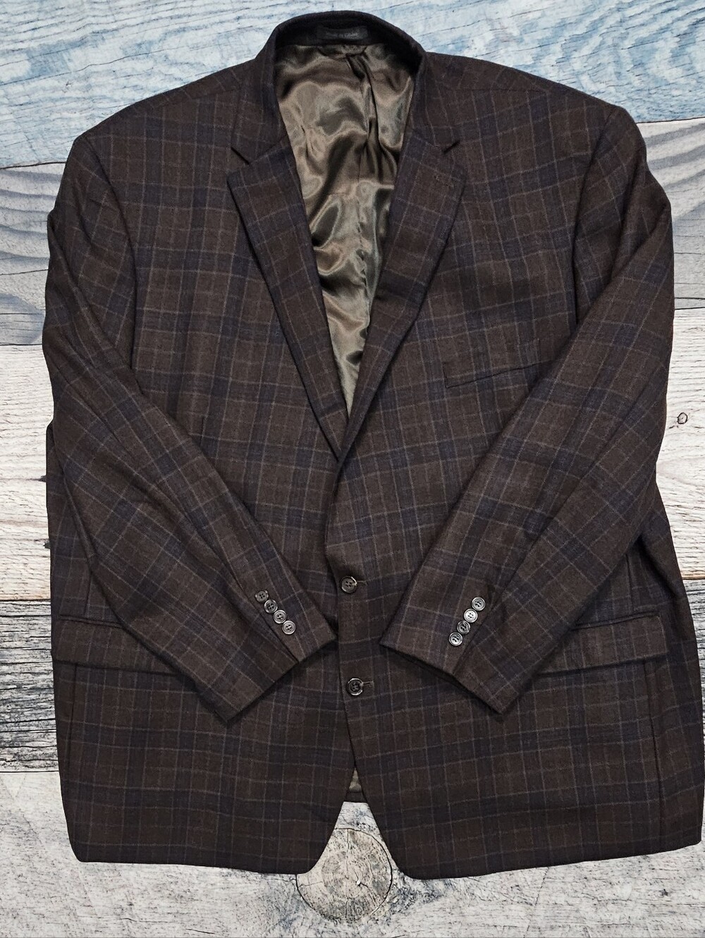Lauren Ralph Lauren Blazer Sport Coat Jacket Wool Windowpane Men's Size 56L